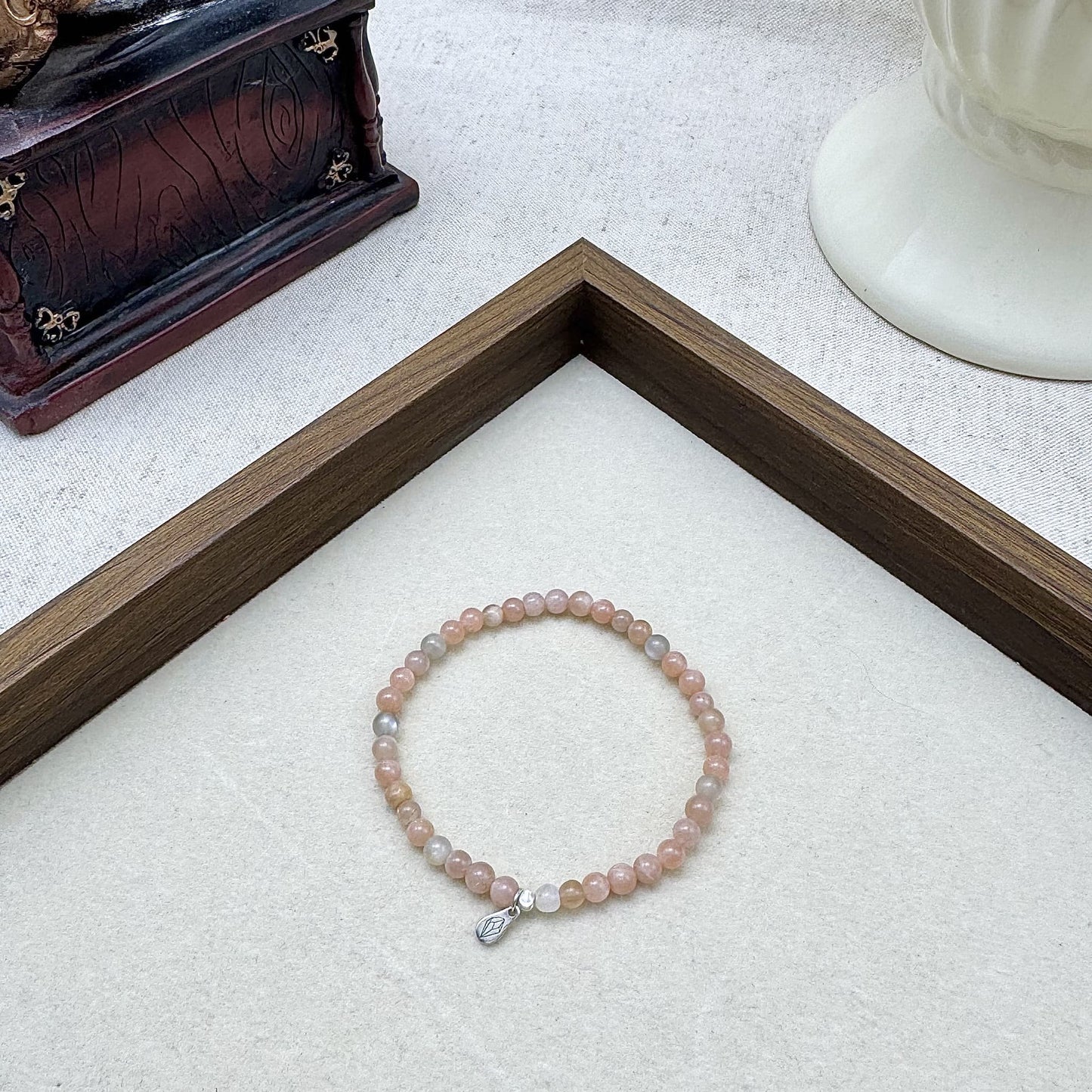 4mm rainbow moonstone bracelet