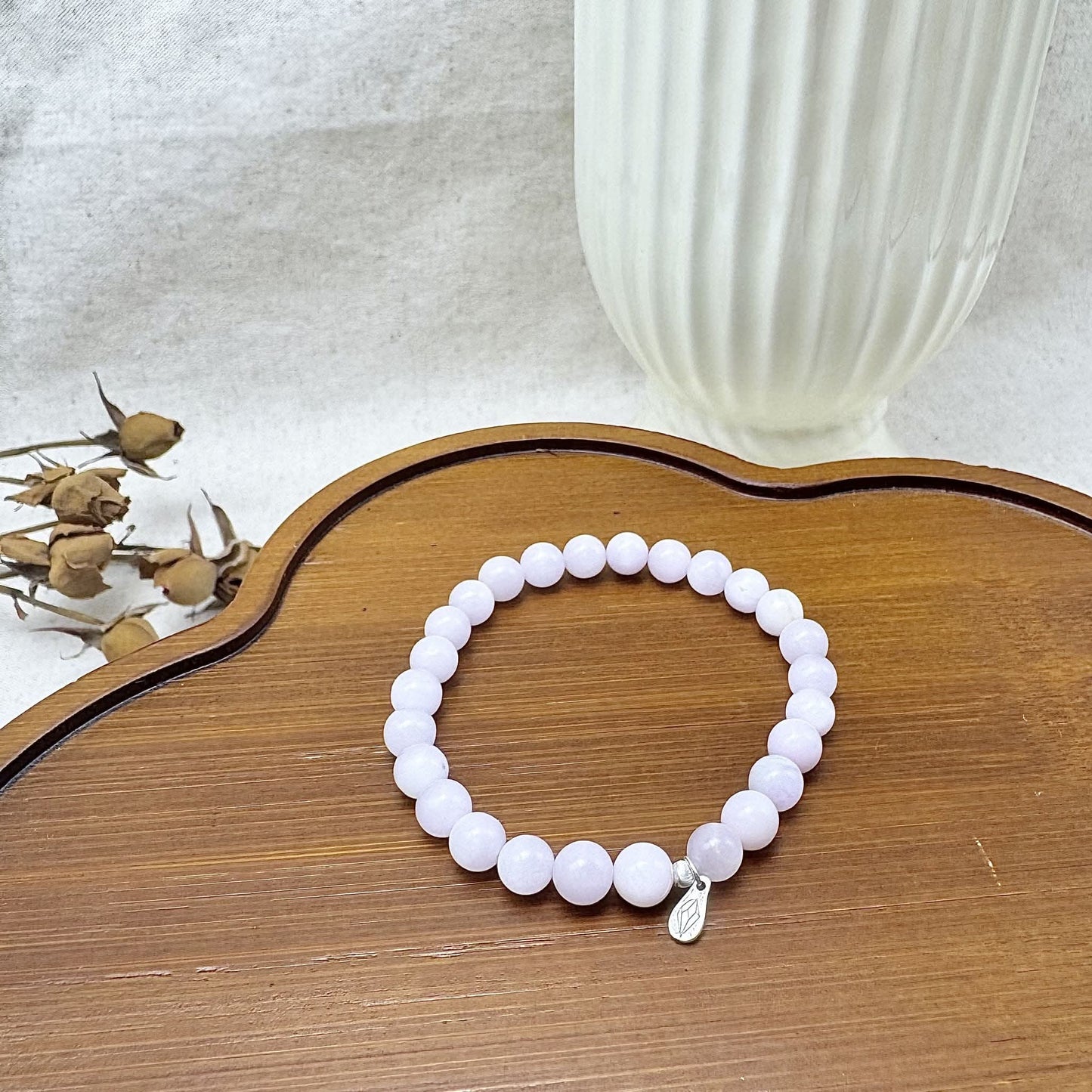 6mm kunzite bead bracelet