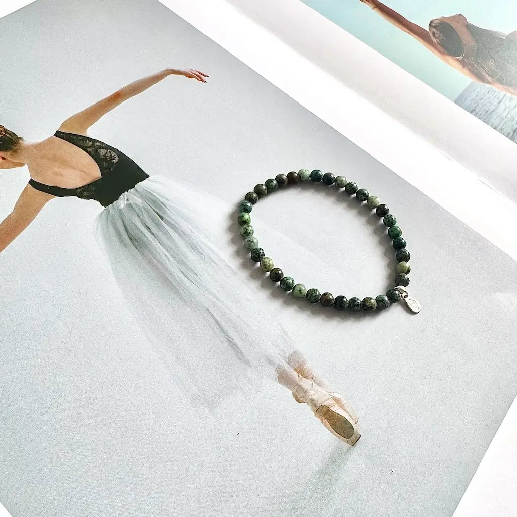 African Turquoise Bracelet - Side View|Touch Vintage