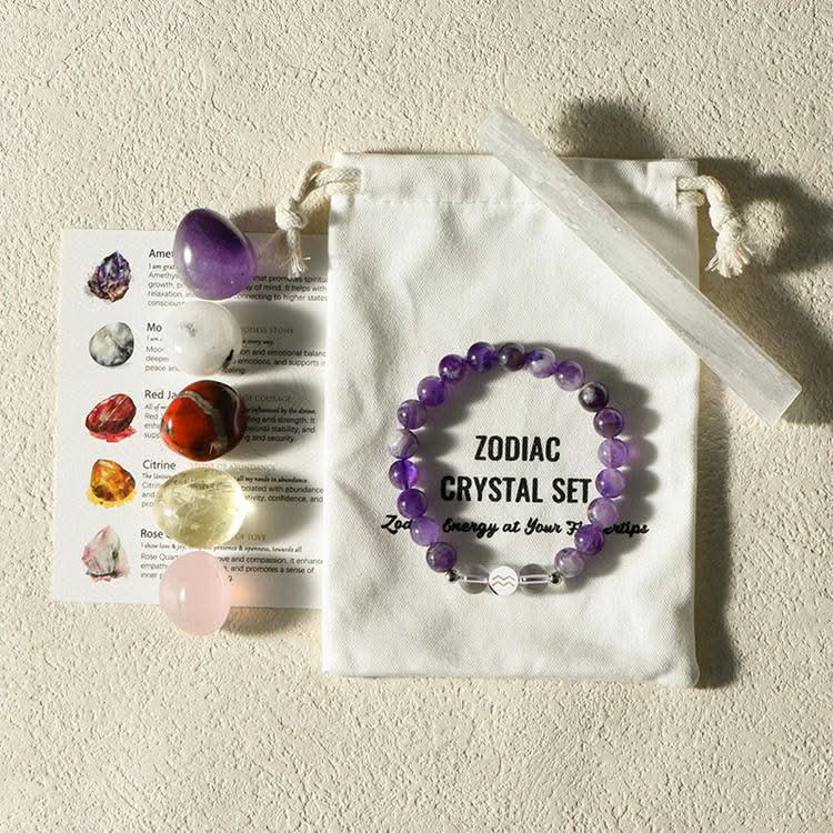 Aquarius crystal bracelet&tumble stone