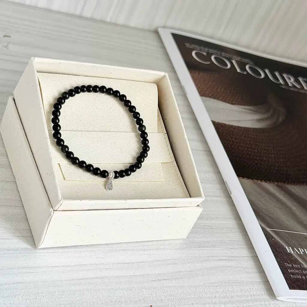 Black Obsidian Bracelet - Gift Packaging|Touch Vintage
