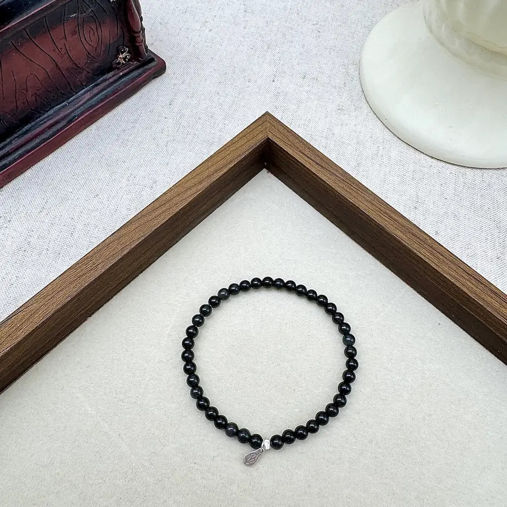Black Tourmaline Bracelet - Crystal Jewelry| Touch Vintage