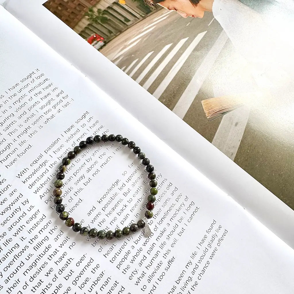 Bloodstone Crystal Bracelet - Side View|Touch Vintage