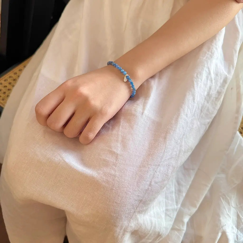 Blue Kyanite Bracelet - Worn On Wrist