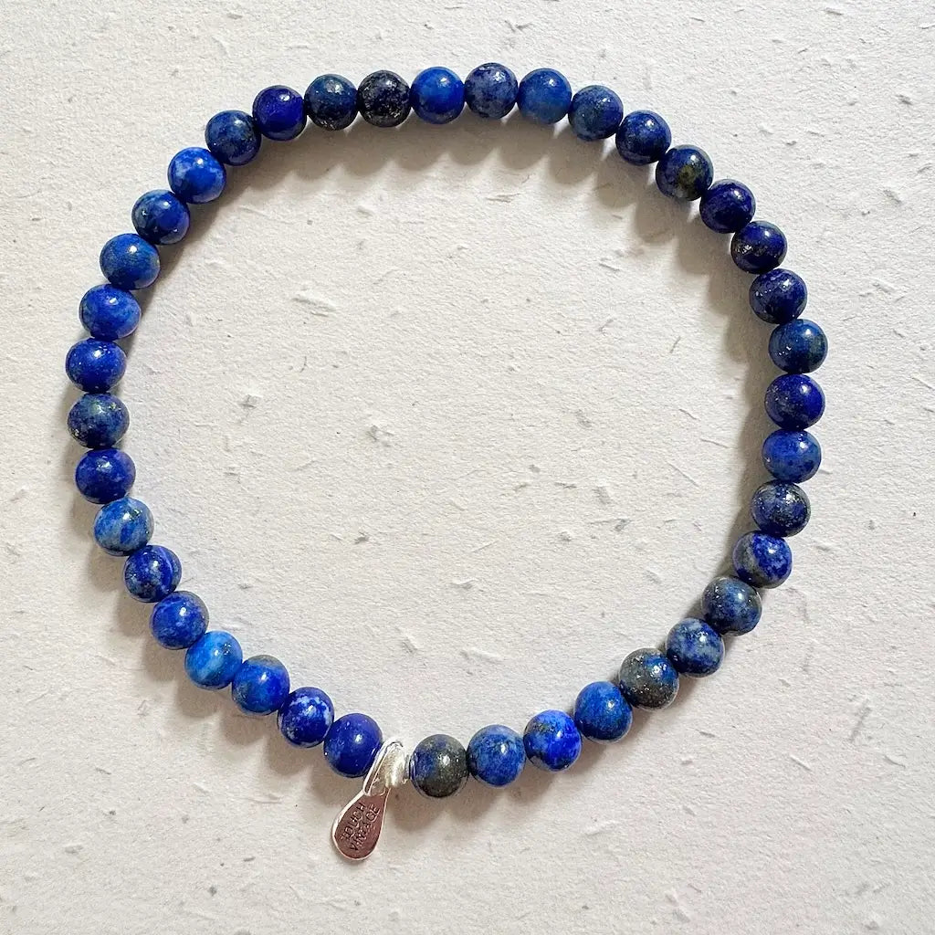 Blue Lapis Lazuli Bracelet - Front View|Touch Vintage
