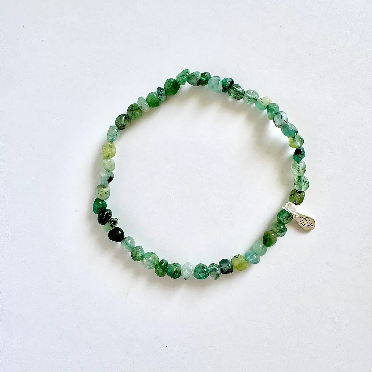 Emerald Bead Bracelet - Front View|Touch Vintage