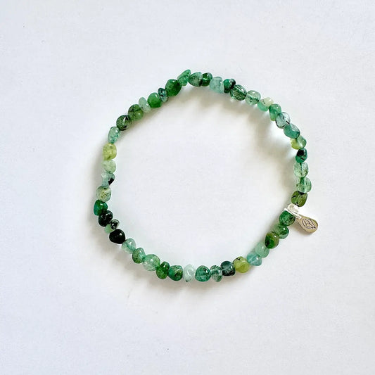Emerald Bead Bracelet - Front View|Touch Vintage