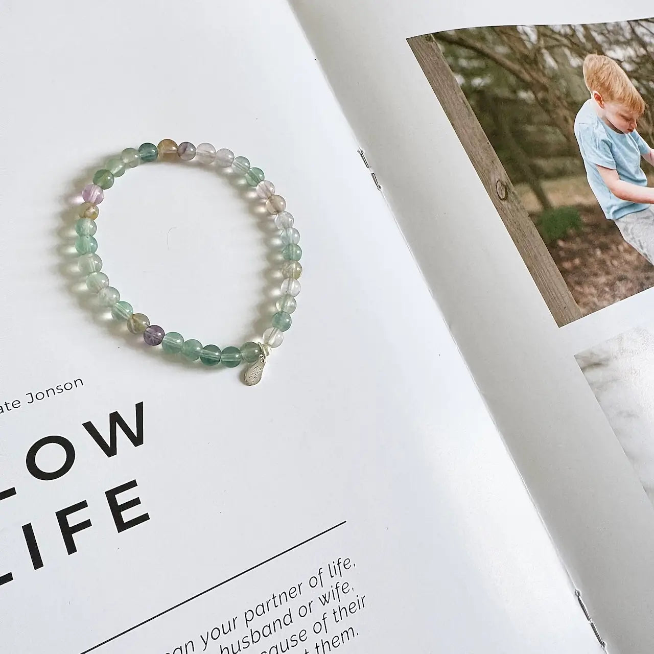 Fluorite Bracelet - Front View|Touch Vintage