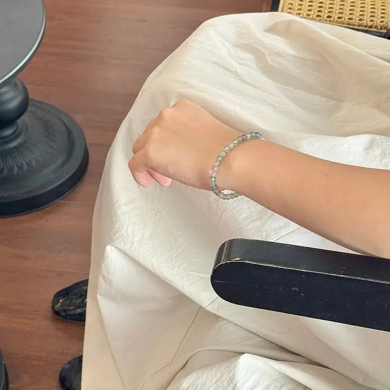 Fluorite Bracelet - Worn on Wrist |Touch Vintage