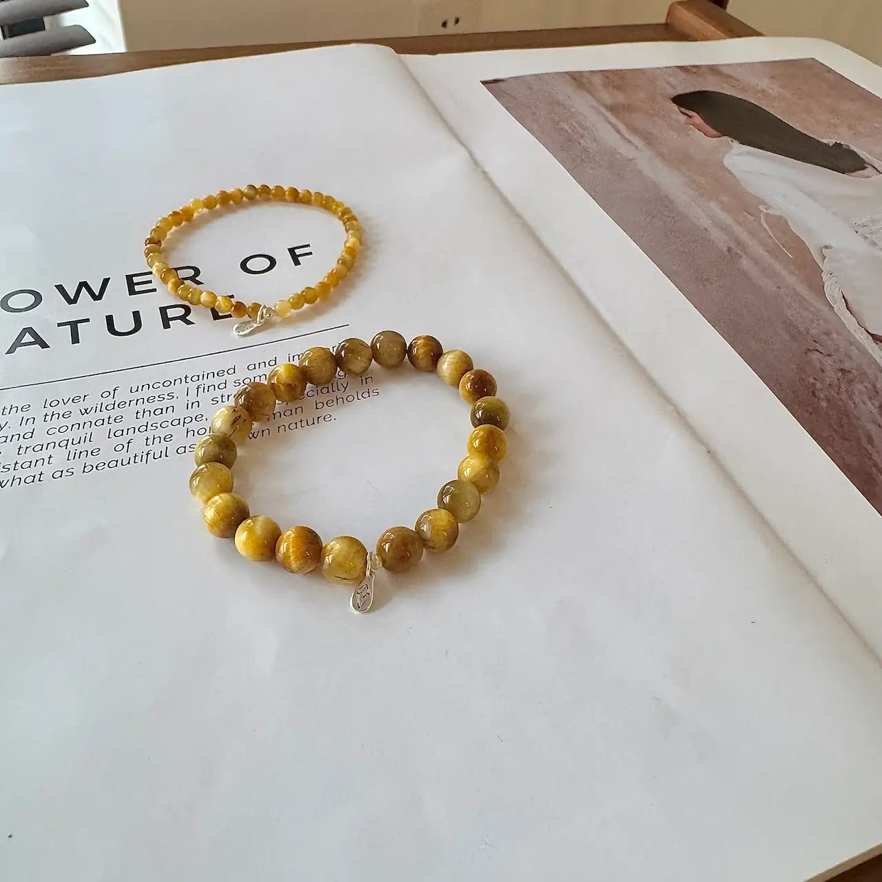 Golden Tiger Eye Bracelet 8mm & 4mm|Touch Vintage