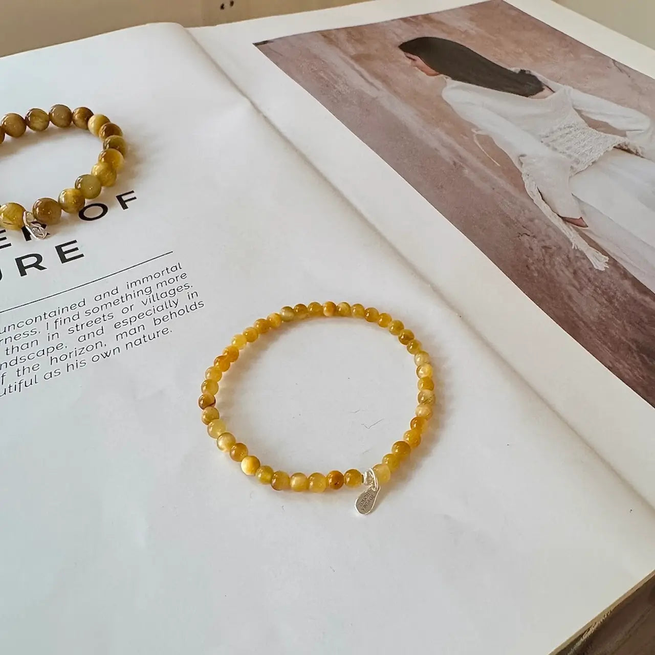 Golden Tiger Eye Bracelet - Side View|Touch Vintage