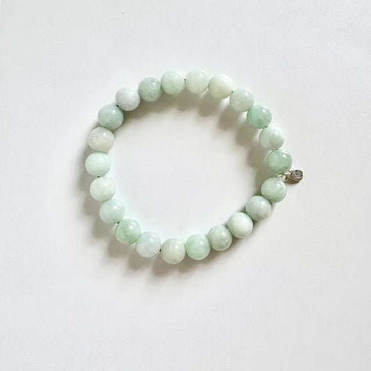 Jadeite Bead Bracelet 8mm - Front View |
 Touch Vintage