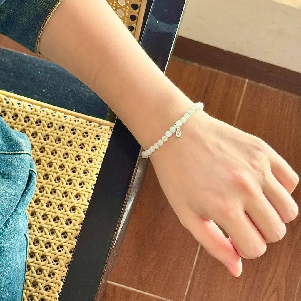 Jadeite Jade Bracelet - Worn On Wrist|Touch Vintage