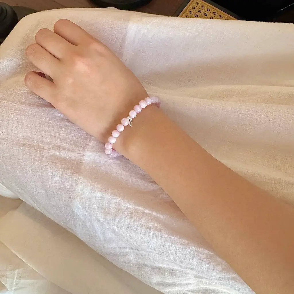 Kunzite Bracelet 6mm - Side View|Touch Vintage