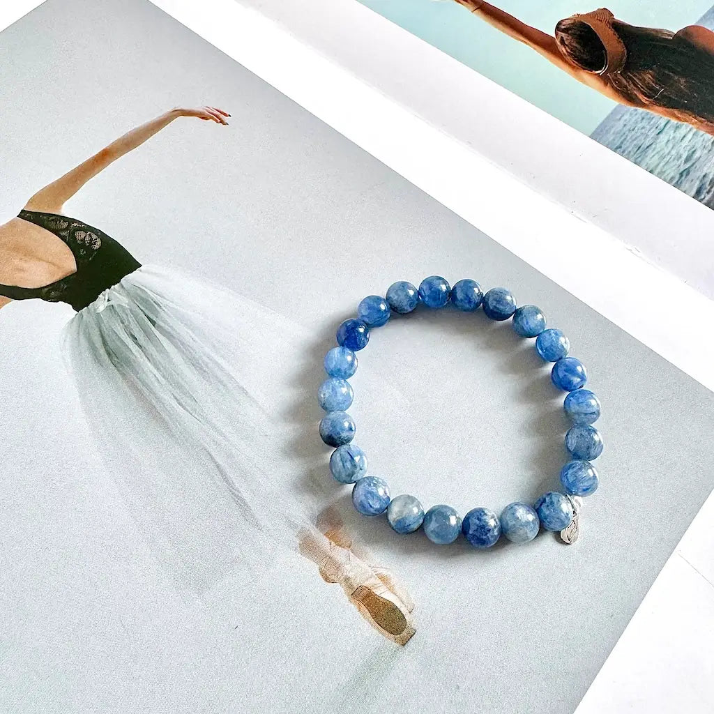 Kyanite Bracelet 8mm - Side View | Touch Vintage