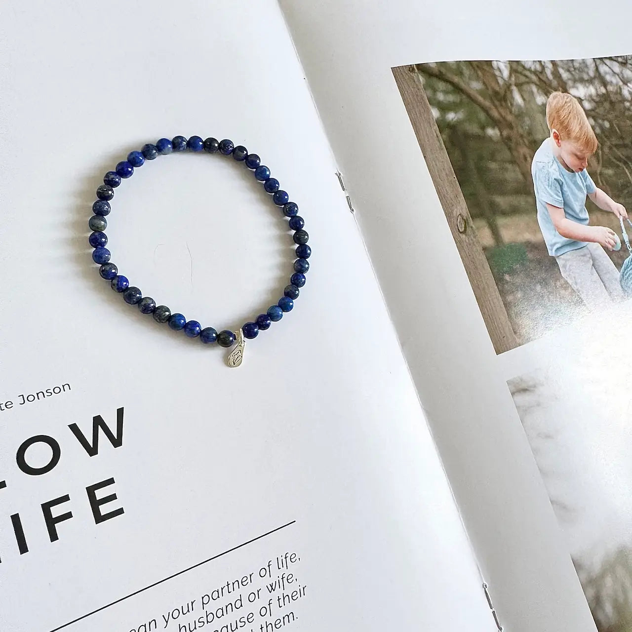 Lapis Stone Bracelet - Front View | Touch Vintage