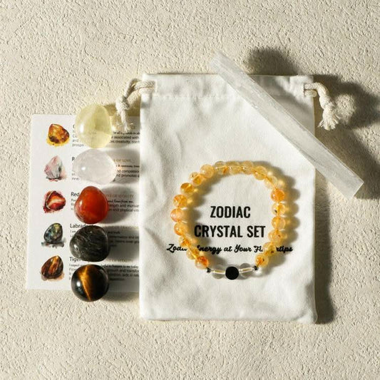 Leo crystal bracelet&tumble stones
