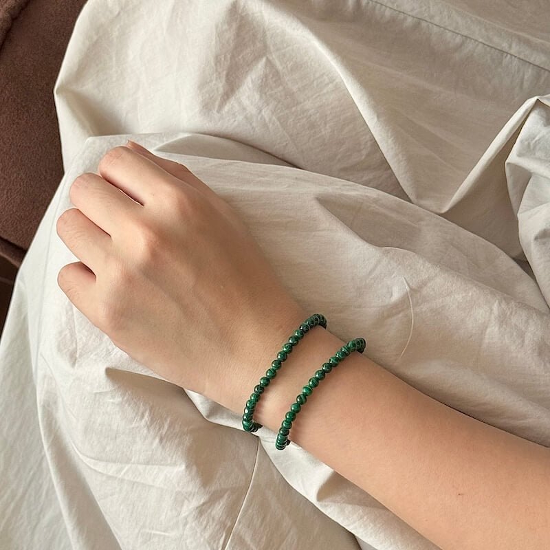 Malachite Bracelet - Lifestyle Wearing View|Touch Vintage