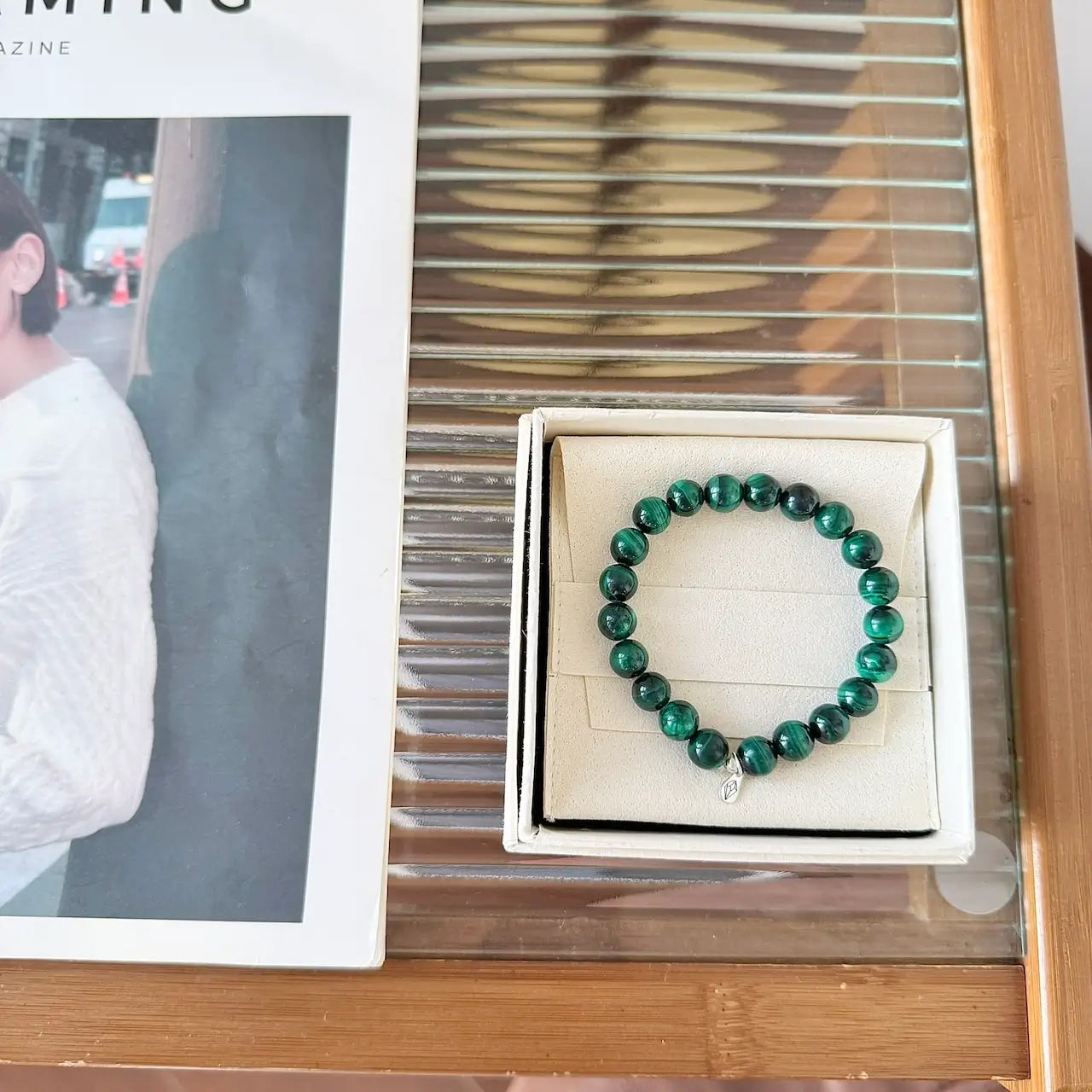 Malachite Bracelet 8mm - Gift Packaging |Touch Vintage
