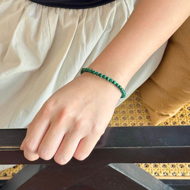 Malachite Bracelet - Worn on Wrist |Touch Vintage
