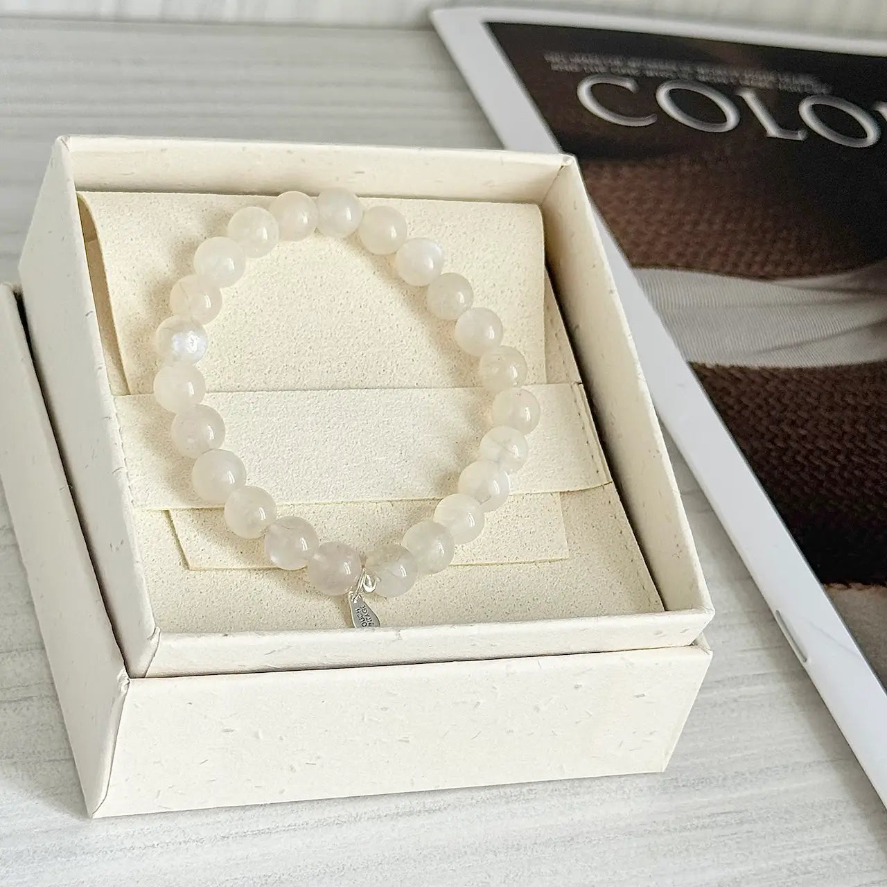 Moonstone Crystal Bracelet 8mm - Gift Packaging|Touch Vintage