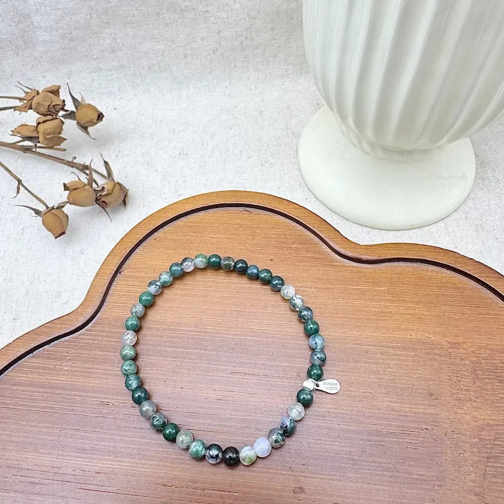 Moss Agate Bracelet - Close-up|Touch Vintage