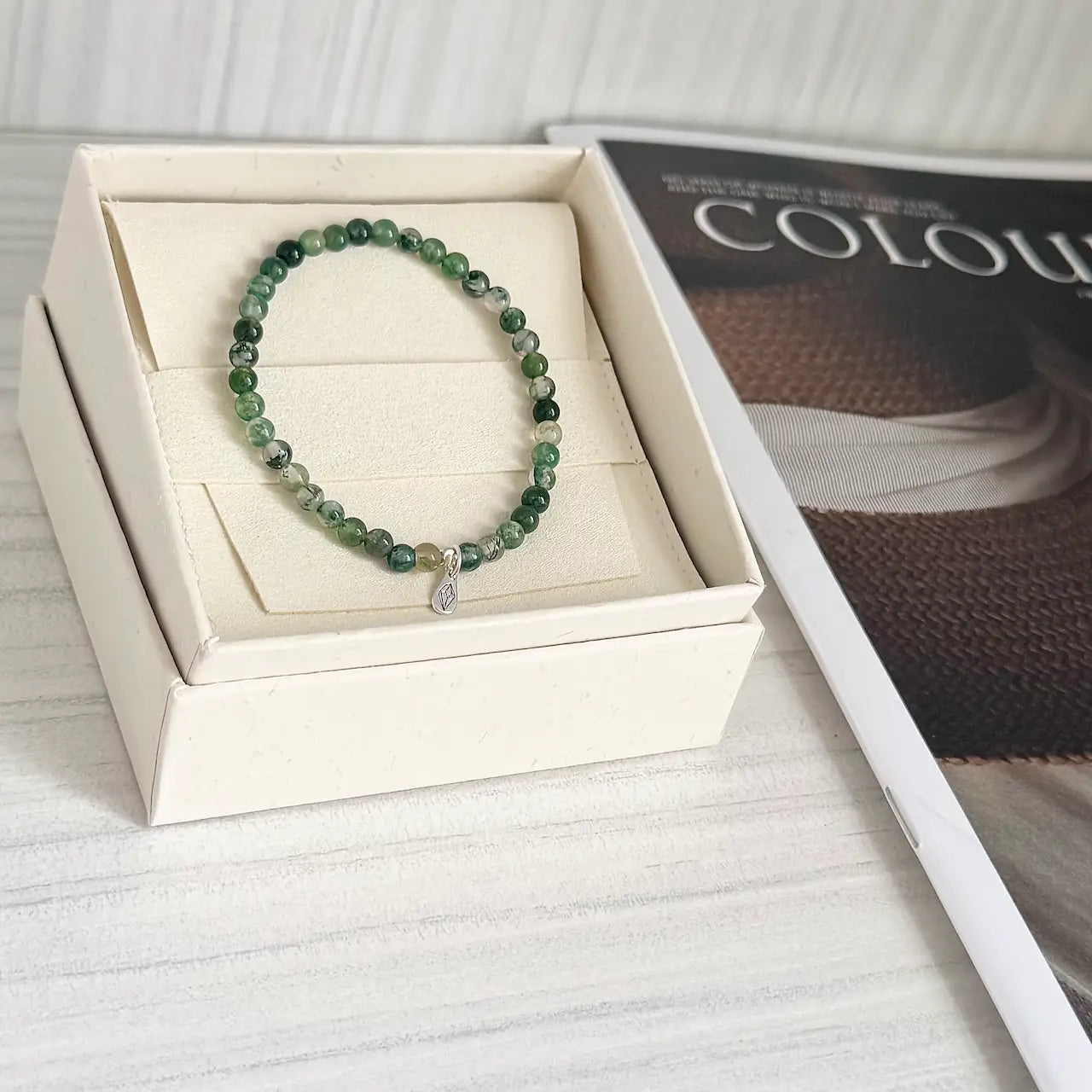 Moss Agate Bracelet - Gift Packaging|Touch Vintage
