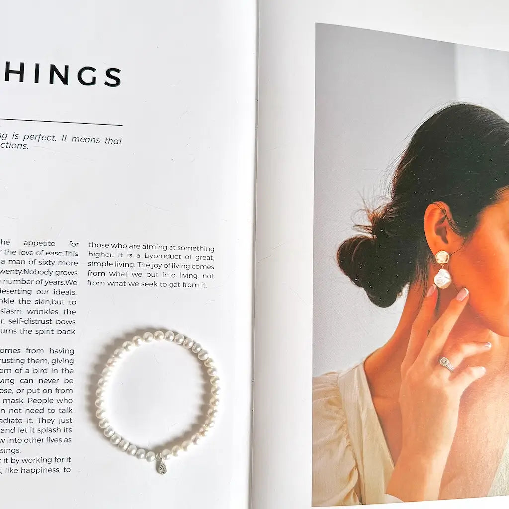 Pearl Bracelet 4mm - Front View|Touch Vintage