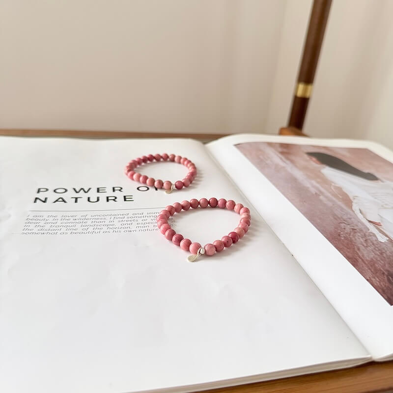 Pink Rhodonite Bracelet 6mm | Touch Vintage