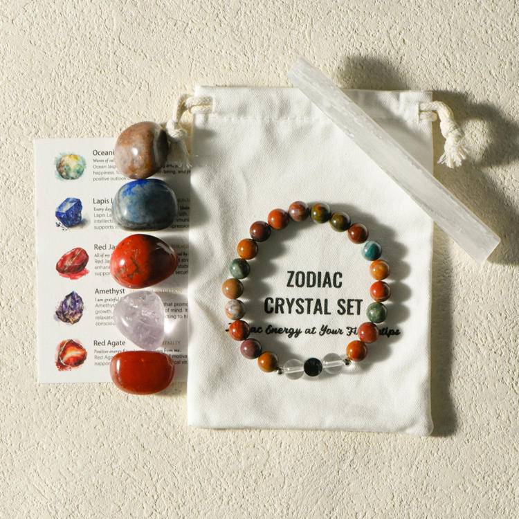 Pisces crystal bracelet&tumble stone