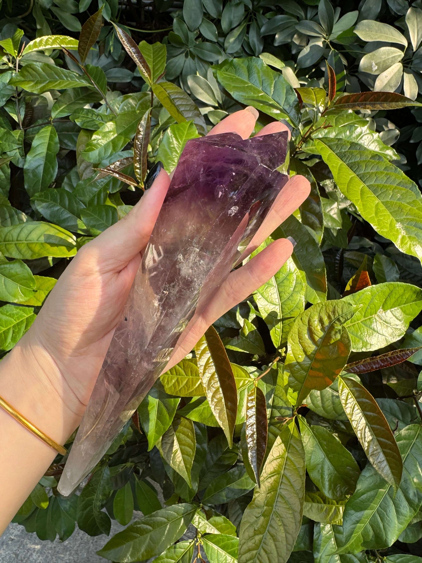 Polished Amethyst Scepter with rainbow