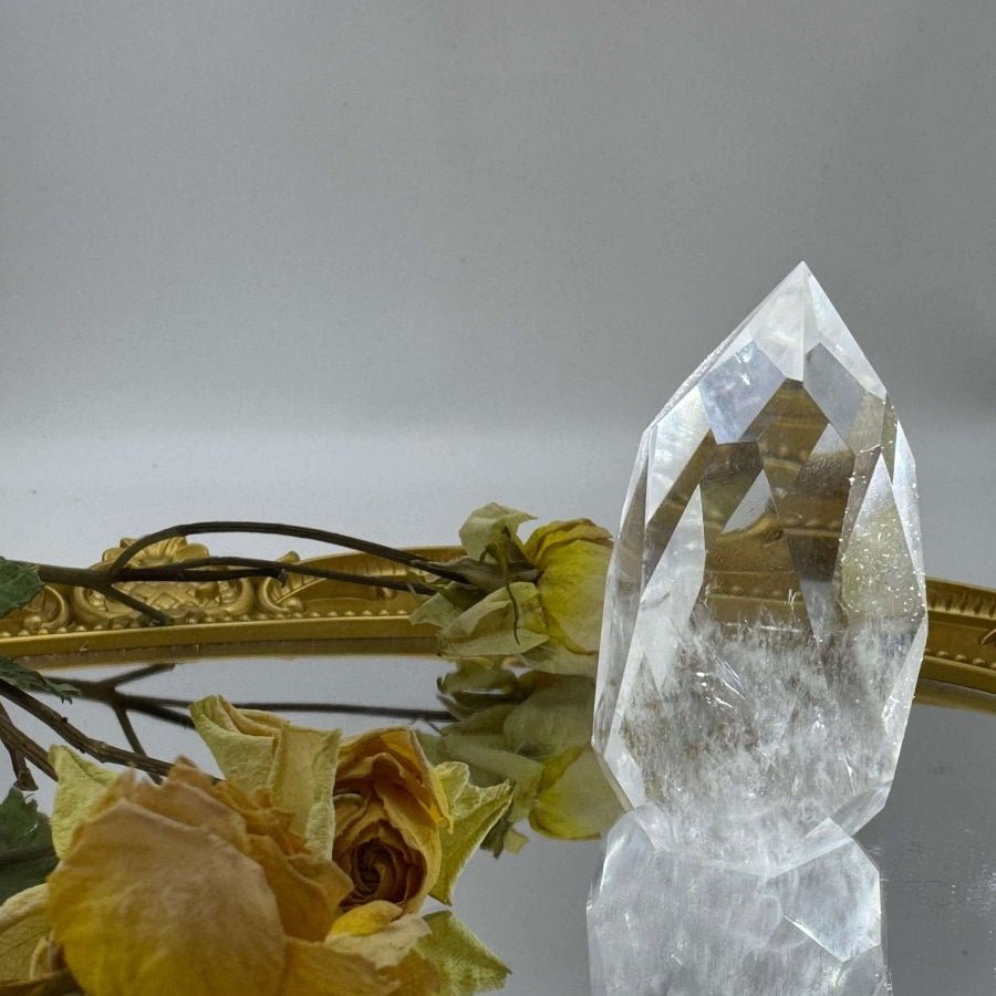 Polygonal Clear Crystal Tower - Touch Vintage