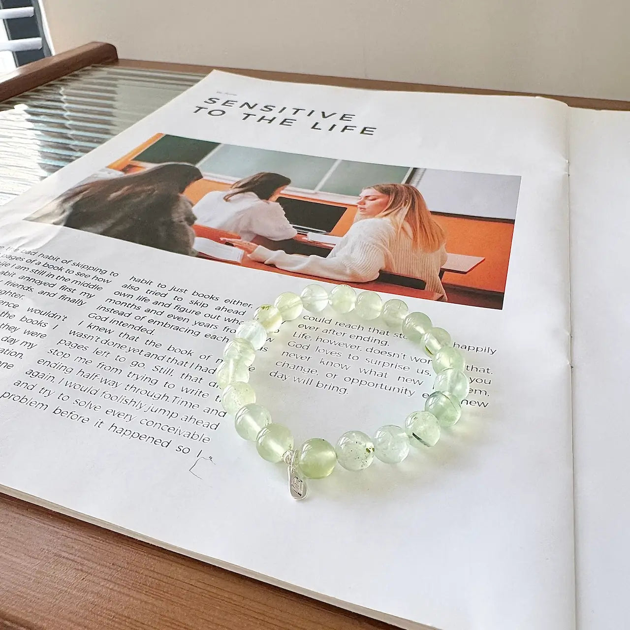 Prehnite Crystal Bracelet 8mm|Touch Vintage