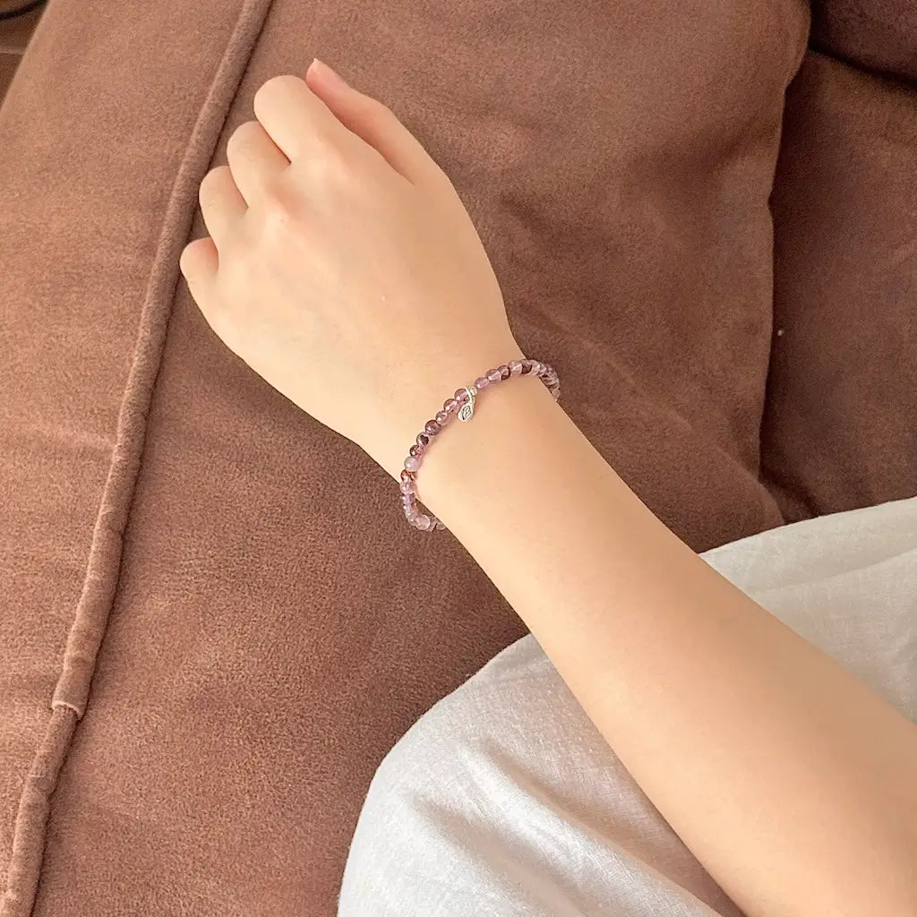 Purple Phantom Quartz Bracelet - Worn On Wrist|Touch Vintage