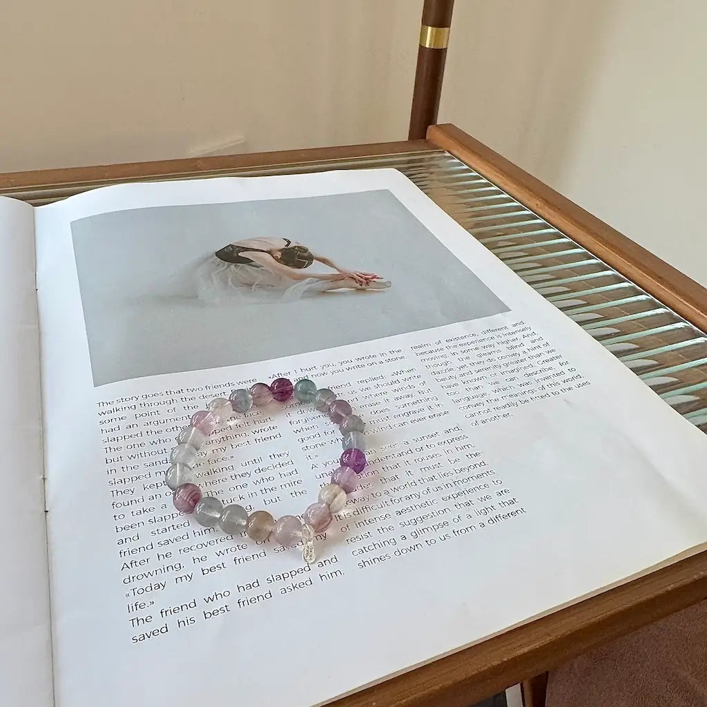 Rainbow Fluorite Bracelet 8mm -Front View|Touch Vintage