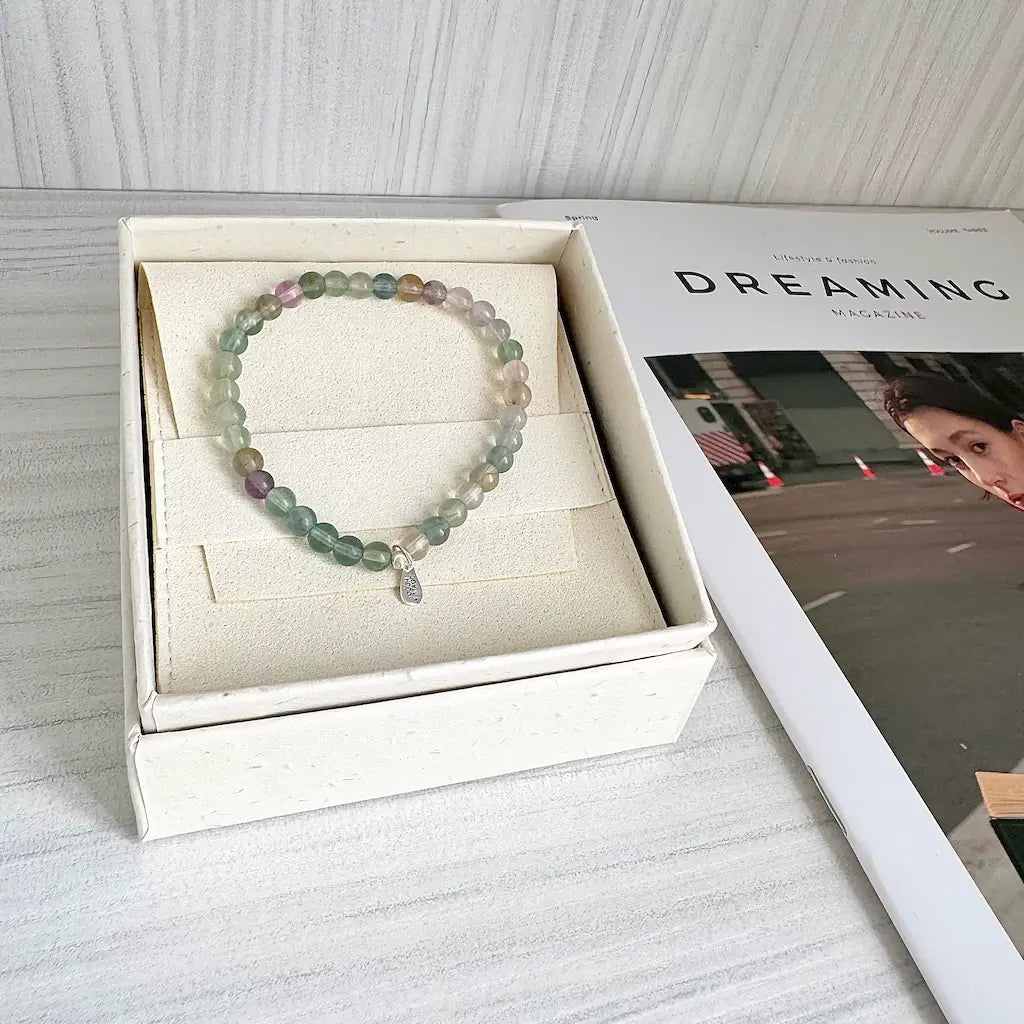 Rainbow Fluorite Bracelet - Gift Packaging|Touch Vintage