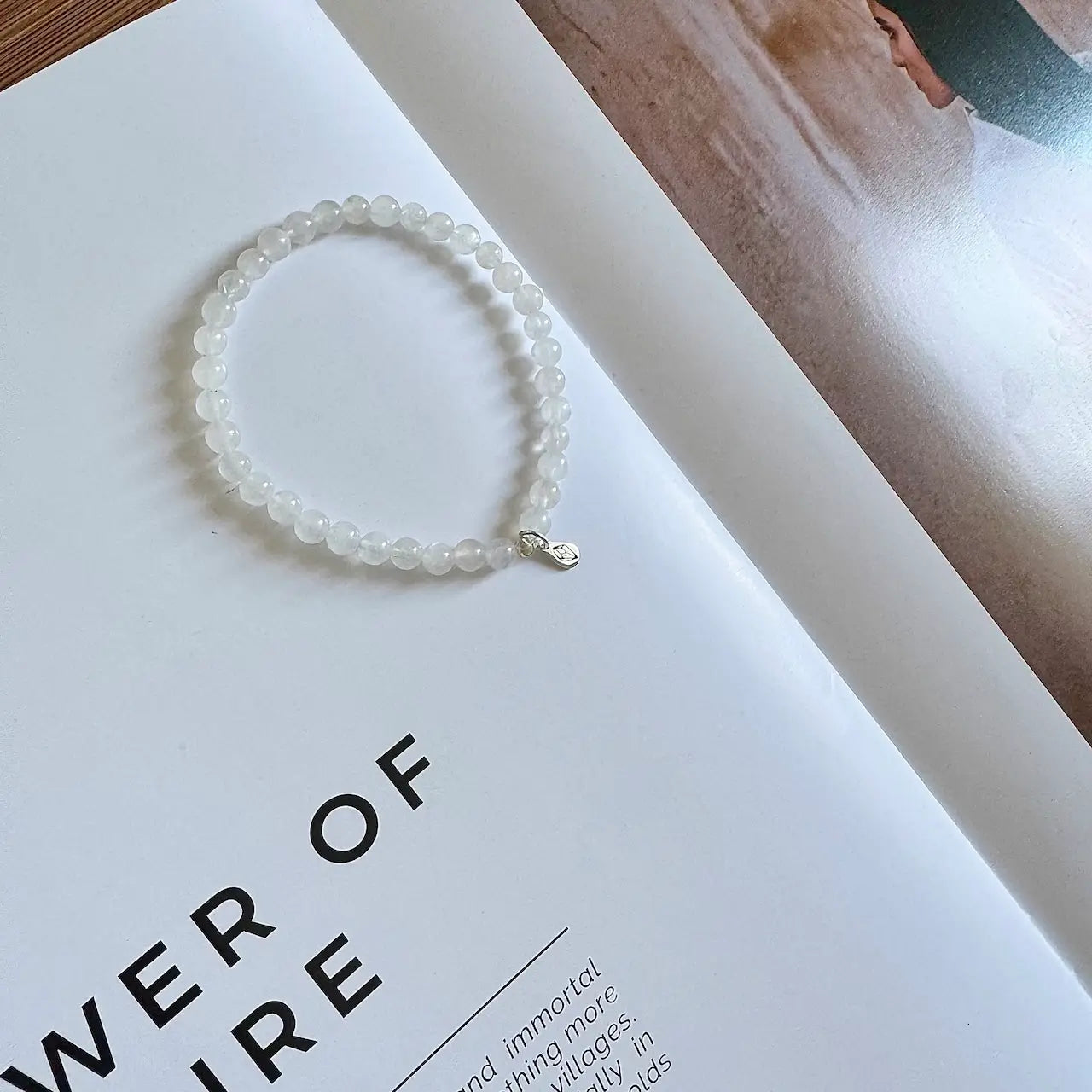 Real Moonstone Bracelet - Side View|Touch Vintage