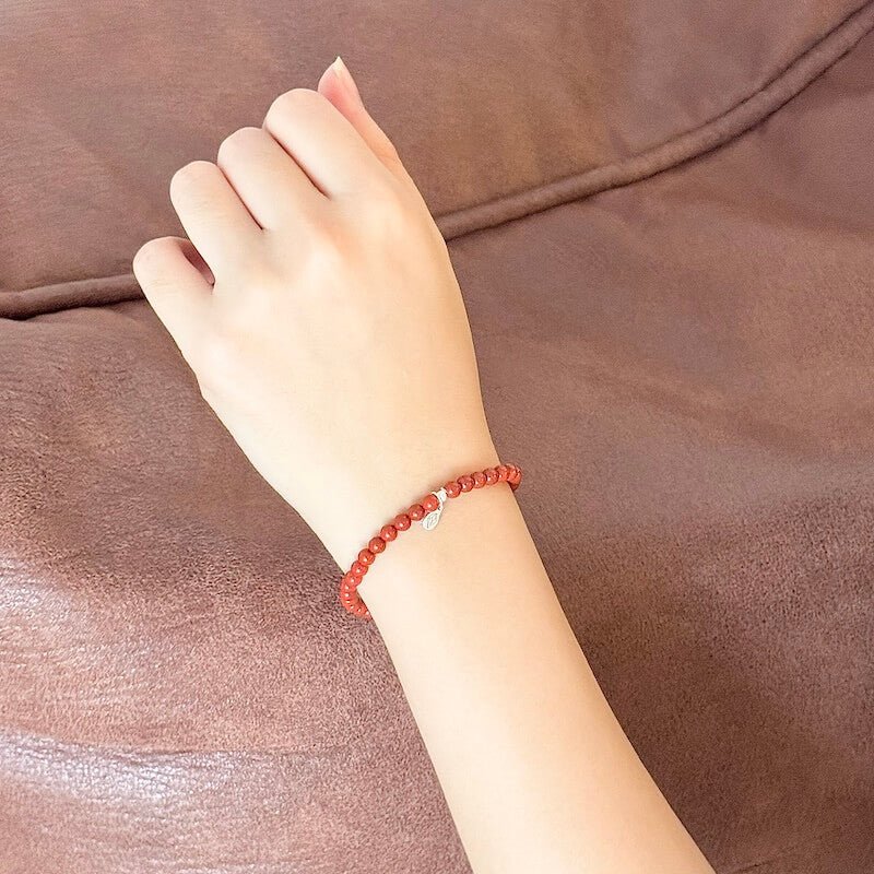 Red Jasper Bracelet - Worn On Wrist|Touch Vintage