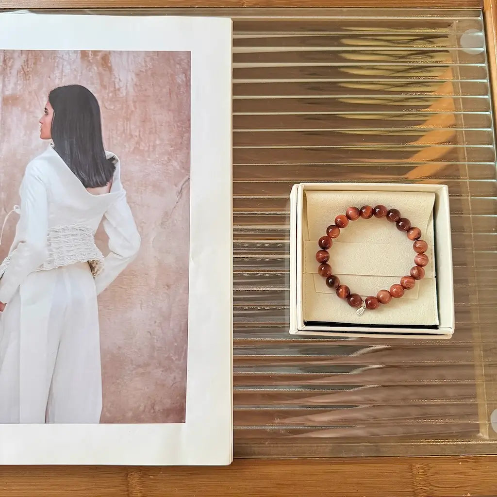 Red Tiger Eye Bracelet 8mm - Gift Packaging|Touch Vintage