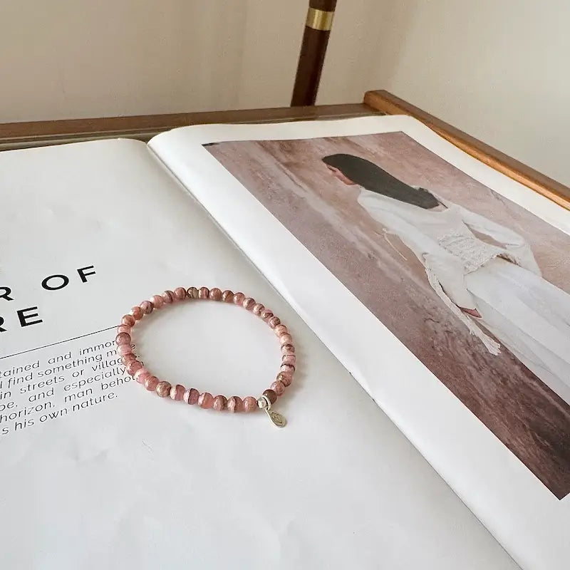 Rhodochrosite Crystal Bracelet Close-up |Touch Vintage