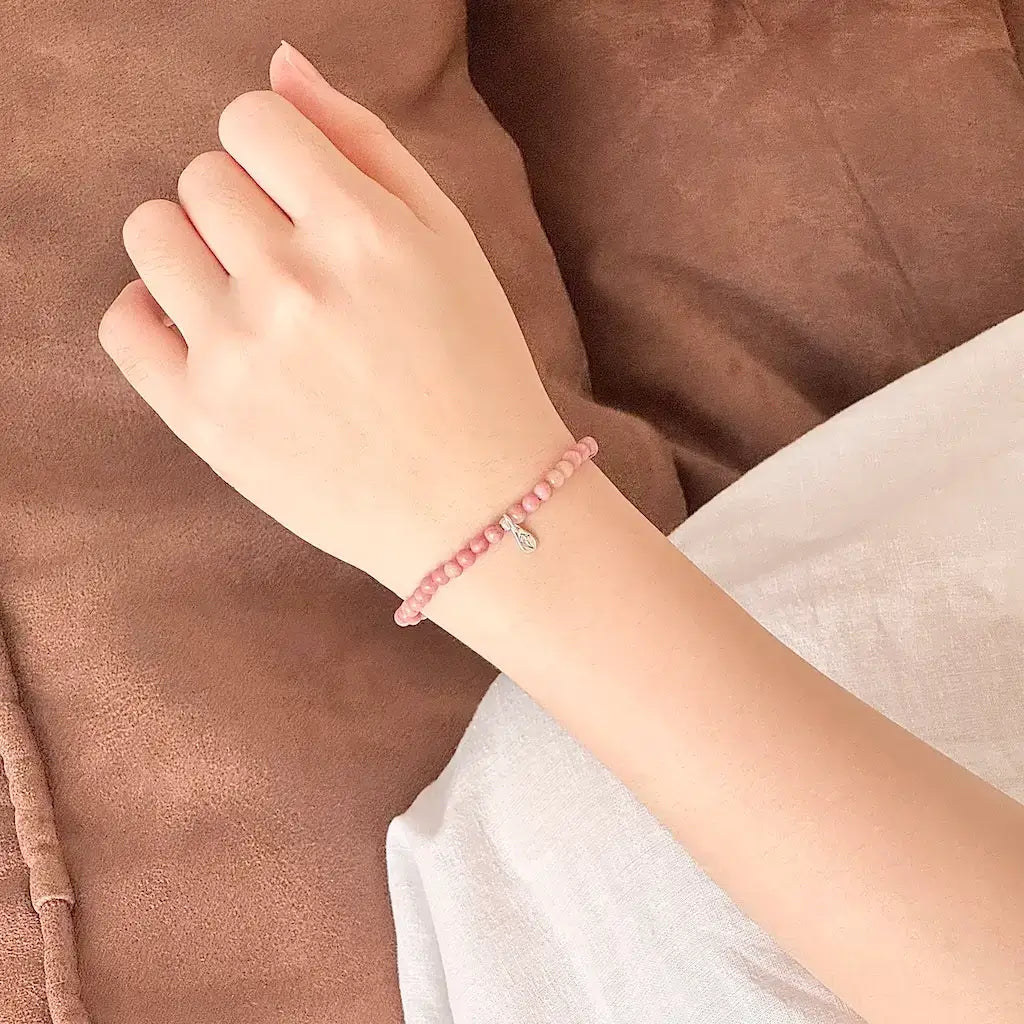 Rhodonite Bracelet - Worn On Wrist|Touch Vintage