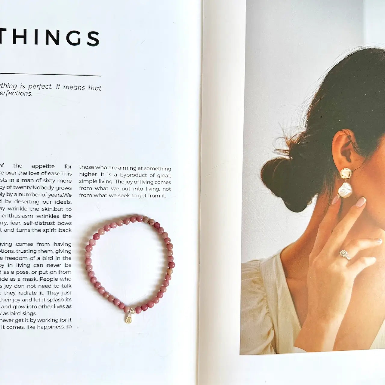 Rhodonite Crystal Bracelet -Crystal Jewelry|Touch Vintage