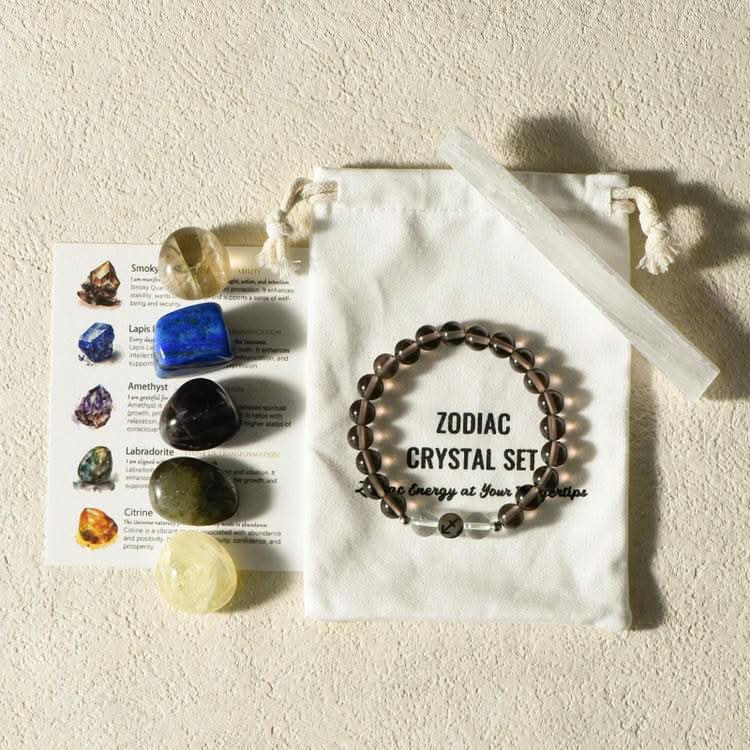 Sagittarius crystal bracelet& tumble stone