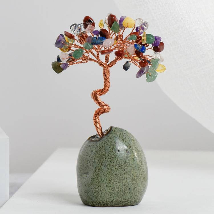 Seven Charka Crystal Tree - Front View|Touch Vintage