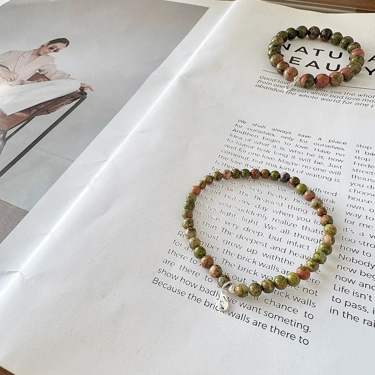 Unakite Bracelets Close-up|Touch Vintage