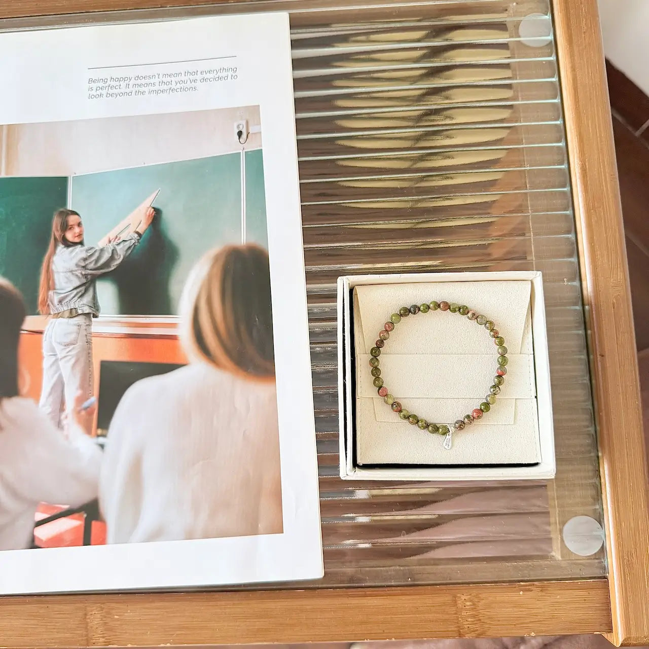 Unakite Jasper Bracelet - Gift Packaging|Touch Vintage