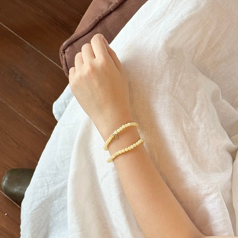 Yellow Calcite Bracelet - Worn On Wrist|Touch Vintage