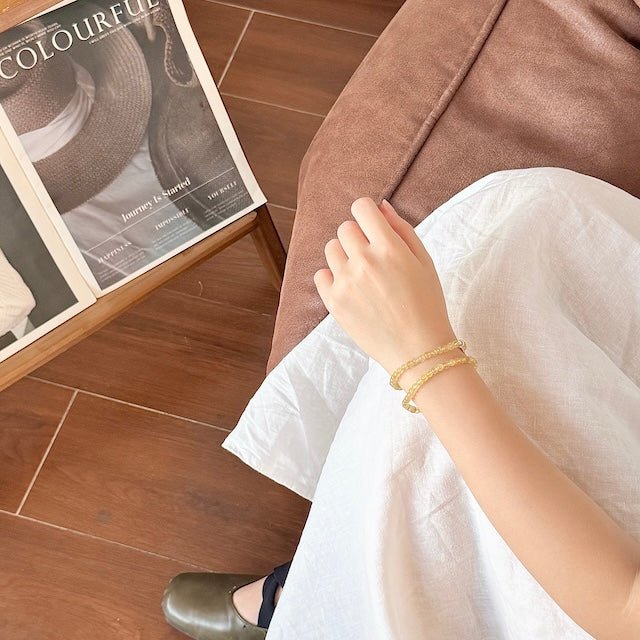 Yellow Rutilated Quartz Bracelet - Life Style Wearing|Touch Vintage