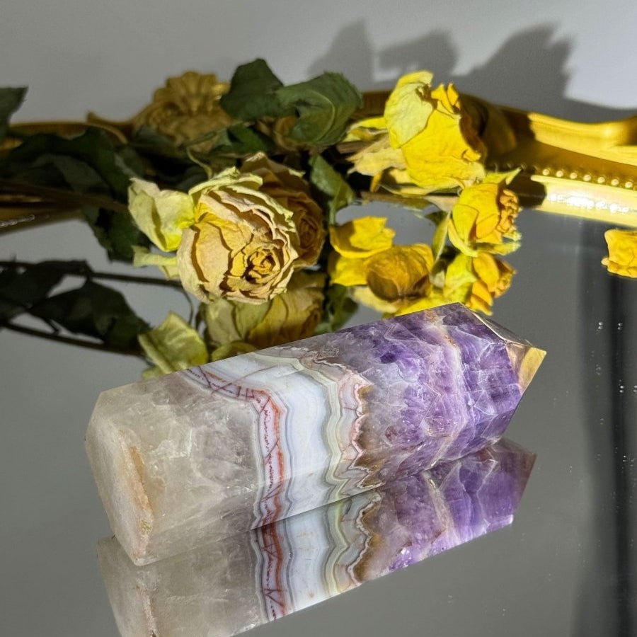 Amethyst Agate Pillar - Touch Vintage