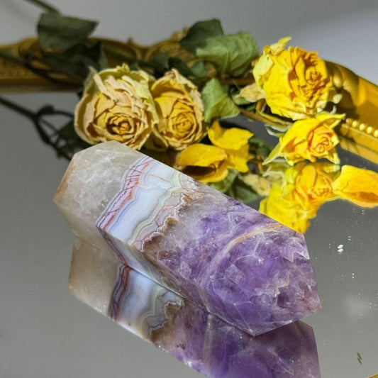 Amethyst Agate Pillar - Touch Vintage